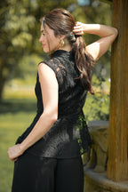 Lace Mandarin Collar Vest