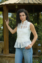 Lace Mandarin Collar Vest
