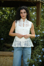 Lace Mandarin Collar Vest