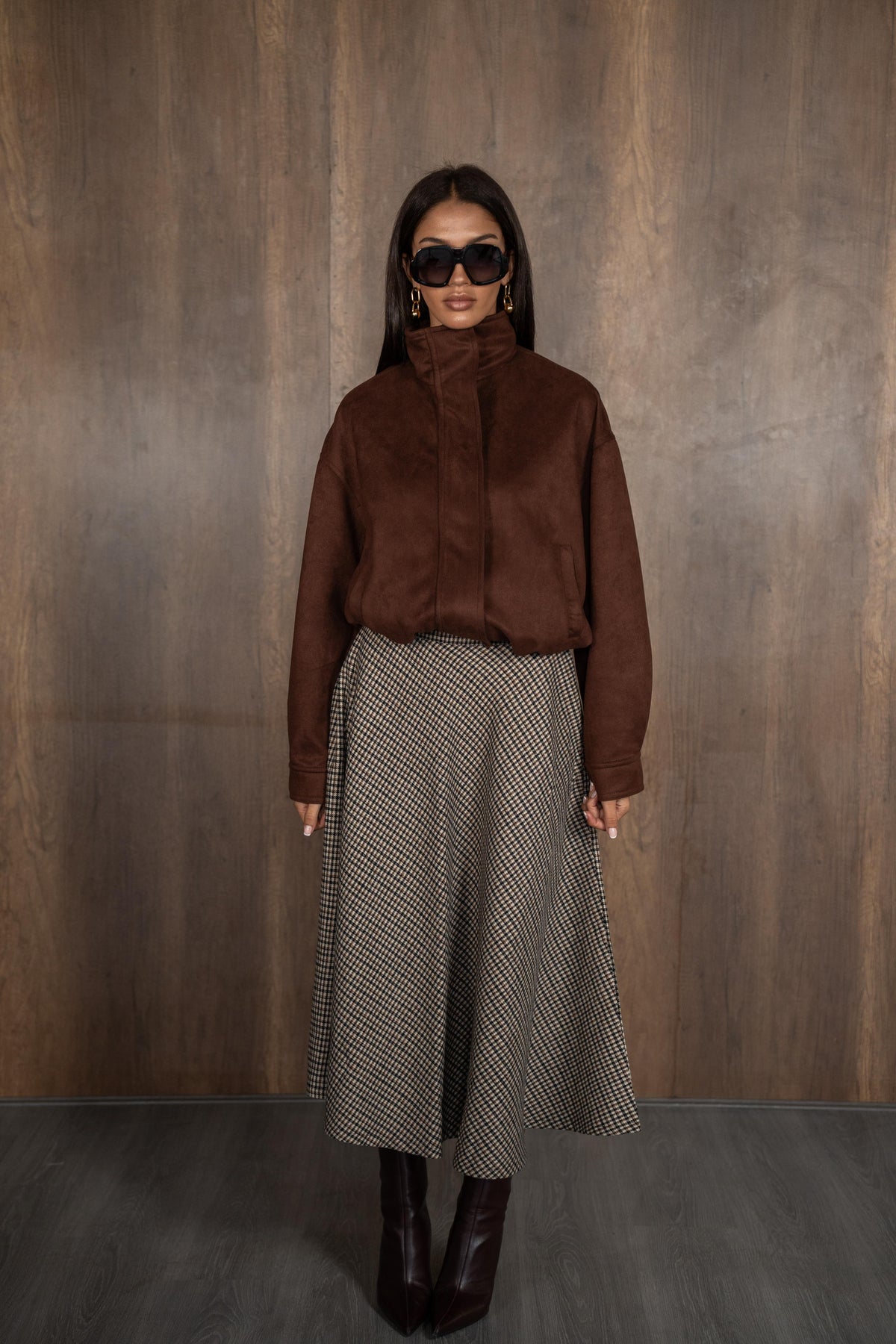 Plaid Wool Skirt