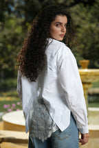 Poplin Shirt with Lace Back