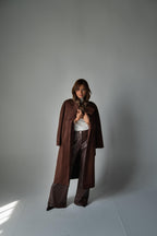 Brown Suede Trench Coat