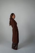 Brown Suede Trench Coat