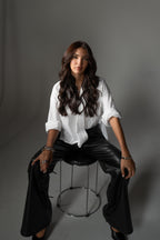 Poplin Shirt with Lace Back