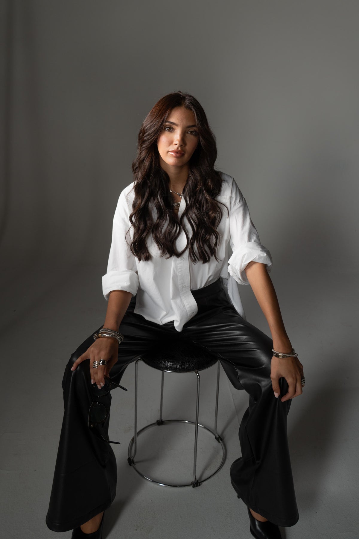 Poplin Shirt with Lace Back