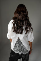 Poplin Shirt with Lace Back