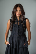 Lace Mandarin Collar Vest