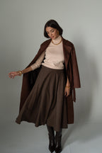 Brown Light Wool Skirt