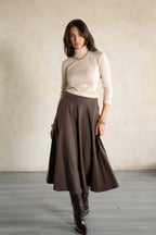 Brown Light Wool Skirt