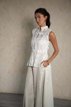 Lace Mandarin Collar Vest