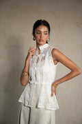 Lace Mandarin Collar Vest