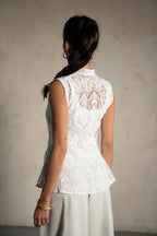 Lace Mandarin Collar Vest