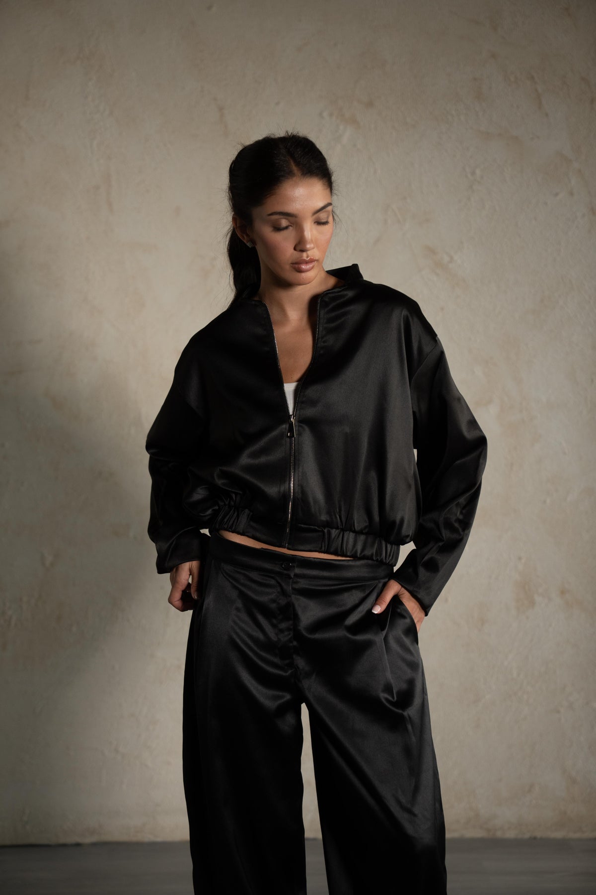Satin Bomber Jacket