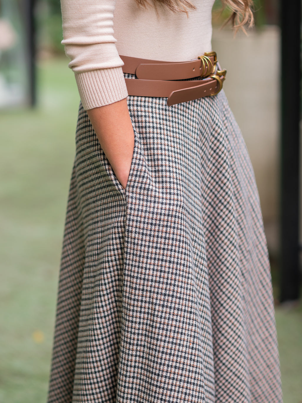 Plaid Wool Skirt