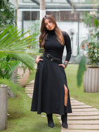 Black Light Wool Skirt