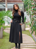 Black Light Wool Skirt