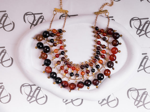 Chocolate brown triple Ramadan necklace
