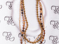 Triple gold and brown ramadan necklace