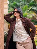 Brown Suede Trench Coat