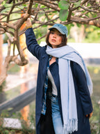 Navy Suede Trench Coat