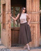 Brown Light Wool Skirt
